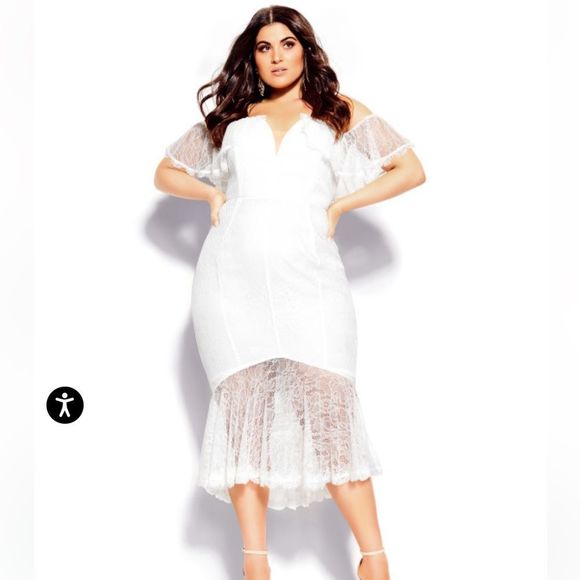 City Chic Dresses & Skirts - Size 16 White/ivory lace dress